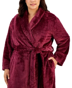 Charter Club Plus Size Plush Zig Zag Wrap Robe, Created For Macy's 6 Charter Club Plus Size Plush Zig Zag Wrap Robe, Created For Macy's -White Mark Shop 22394068 fpx