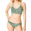 Jessica Simpson Wild Thing Cropped Cami Swim Top & Shirred Hipster Swim Bottoms