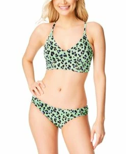 Jessica Simpson Wild Thing Cropped Cami Swim Top & Shirred Hipster Swim Bottoms