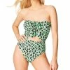 Jessica Simpson Wild Thing Ruched Keyhole Front One Piece Swimsuit