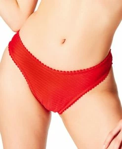 Jessica Simpson Women's Pretty In Pique High-Cut Cheeky Swim Bottoms