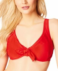 Jessica Simpson Pretty In Pique Tie Front Bikini Top