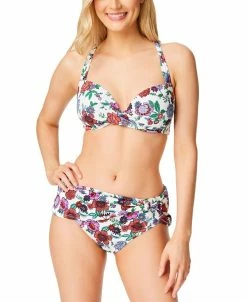 Jessica Simpson Forget Me Not Twisted Floral Bikini Top & Shirred Hipster Bikini Bottoms