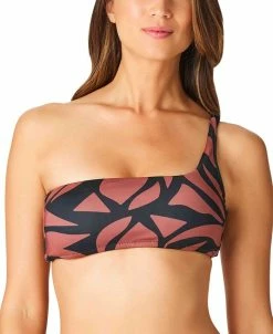 Sanctuary Abstract Animal One Shoulder Bikini Top