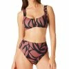Sanctuary Abstract Animal V-Wire Swim Top & High Waist Swim Bottoms