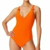 Sanctuary Women's Splash Solids High-Leg One-Piece Swimsuit