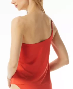 Michael Kors Women's Chain-Detail One-Shoulder Tankini -White Mark Shop 22524178 fpx