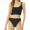Michael Kors Women's O-Ring Bikini Top & Textured High-Leg Bikini Bottoms