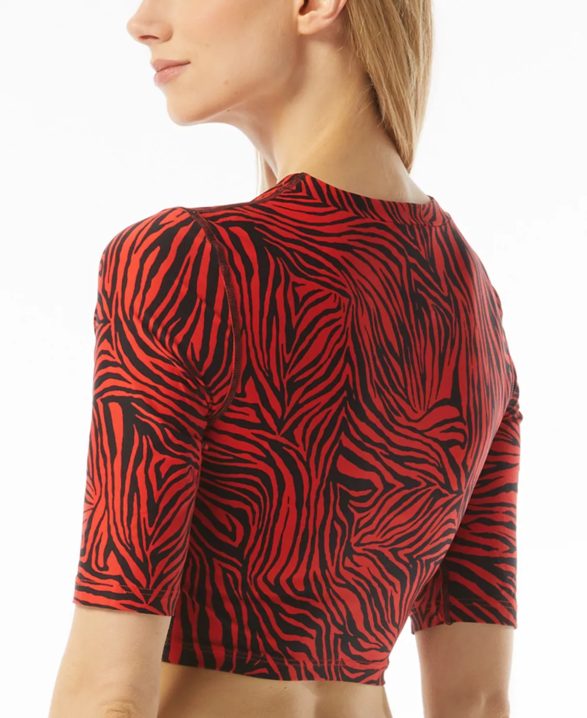 Michael Kors Women's Zip-Front Cropped Rash Guard 2 Michael Kors Women's Zip-Front Cropped Rash Guard - Image 2