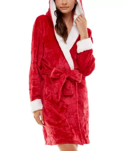 Roudelain Women's Deluxe Touch Hooded Fleece-Lined Robe 24 Roudelain Women's Deluxe Touch Hooded Fleece-Lined Robe -White Mark Shop 22561941 fpx