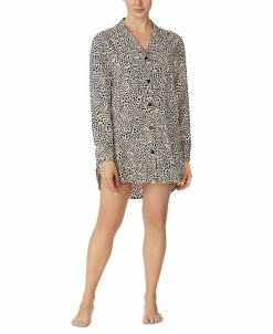 Sanctuary Women's Printed Long-Sleeve Flannel Sleepshirt