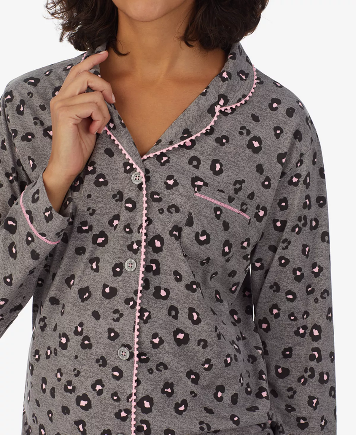 Cuddl Duds Women's Ultra-Soft Printed Notch-Collar Pajama Set 3 Cuddl Duds Women's Ultra-Soft Printed Notch-Collar Pajama Set - Image 3