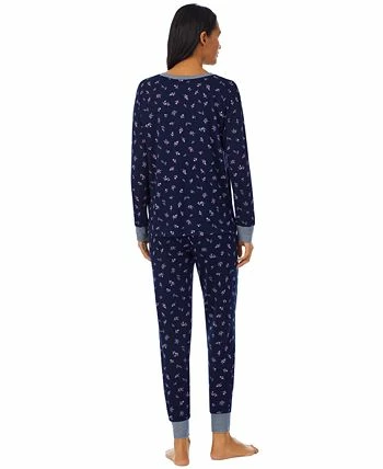 Lauren Ralph Lauren Women's Long Sleeve And Pants Pajama Set 2 Lauren Ralph Lauren Women's Long Sleeve And Pants Pajama Set - Image 2