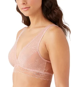 B.TEMPT'D B.tempt’d By Wacoal Women's No Strings Attached Lace Bralette -White Mark Shop 22812652 fpx