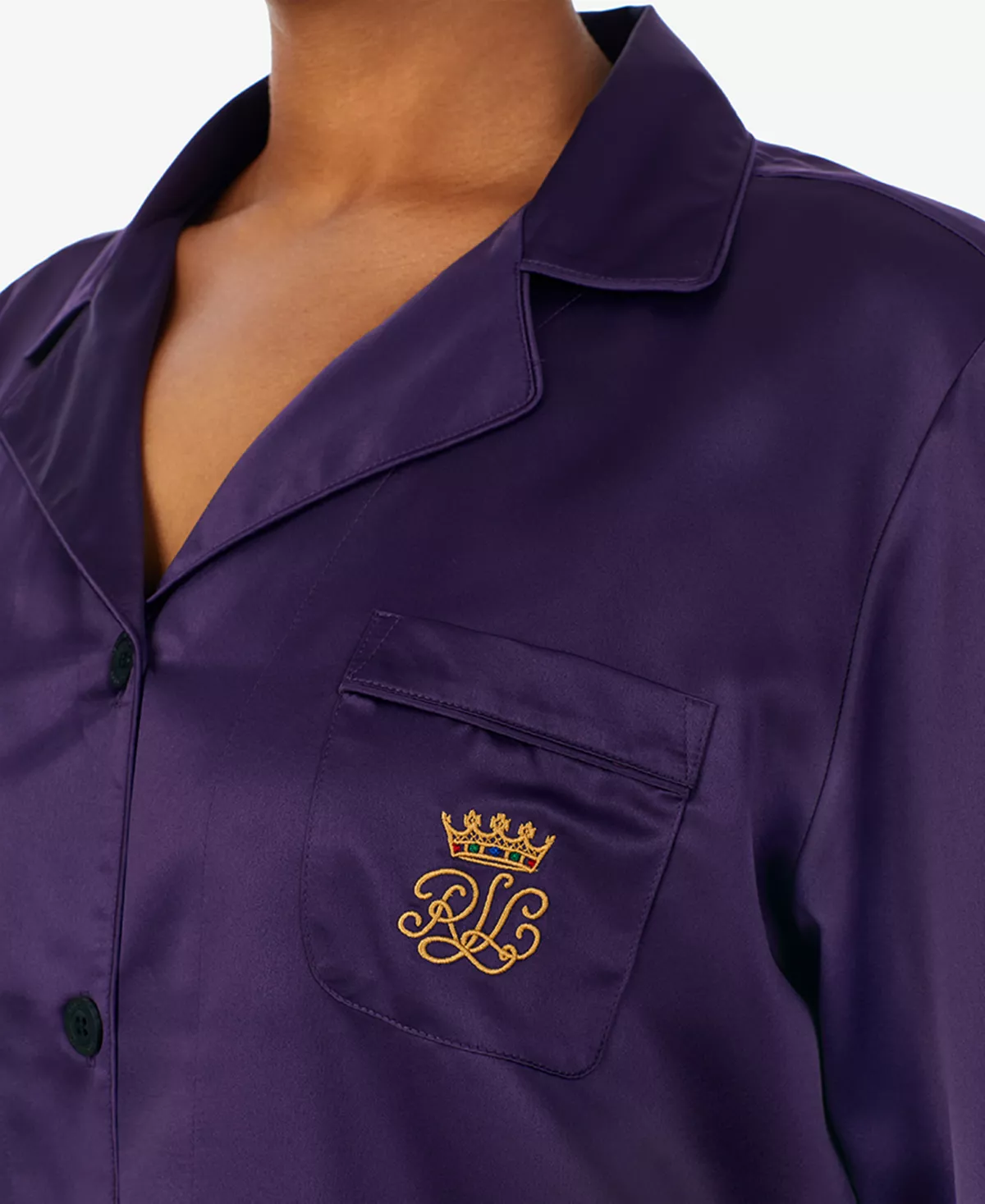 Lauren Ralph Lauren Plus Size Matte Satin Notched-Collar Pajamas Set 5 Lauren Ralph Lauren Plus Size Matte Satin Notched-Collar Pajamas Set - Image 5