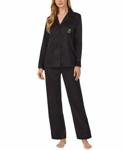 Lauren Ralph Lauren Petite Matte Satin Notched-Collar Pajamas Set