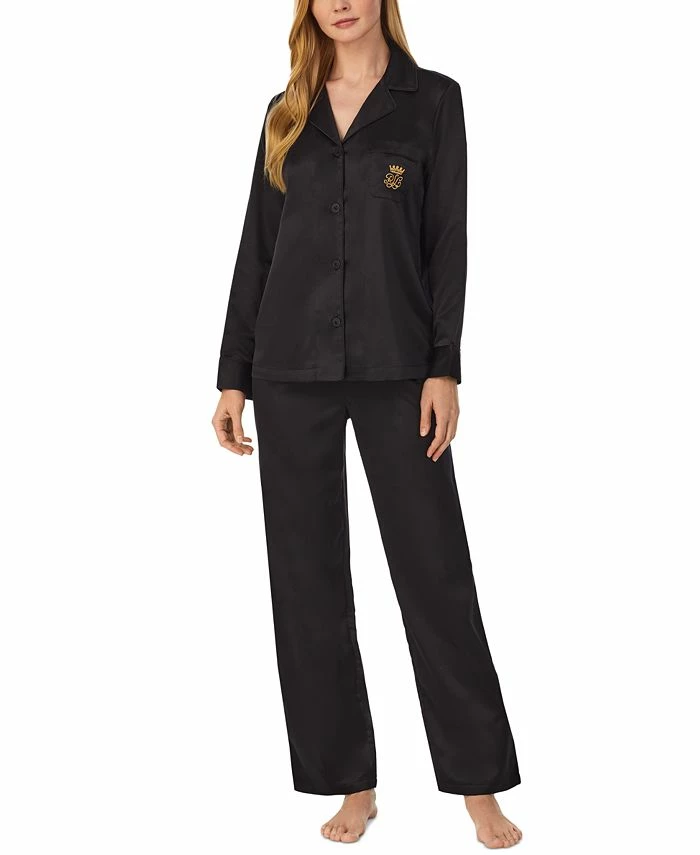 Lauren Ralph Lauren Petite Matte Satin Notched-Collar Pajamas Set 1 Lauren Ralph Lauren Petite Matte Satin Notched-Collar Pajamas Set