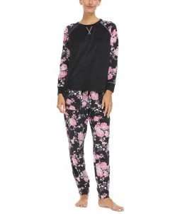 Flora By Flora Nikrooz Women's Axel Printed Velour Pajama Set