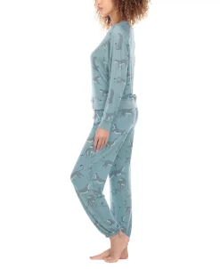 Honeydew Women's Printed Brushed Jersey Lounge Set -White Mark Shop 22910873 fpx