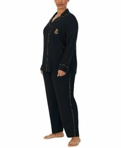 Lauren Ralph Lauren Plus Size Notched-Collar Pajamas Set -White Mark Shop 22914014 fpx