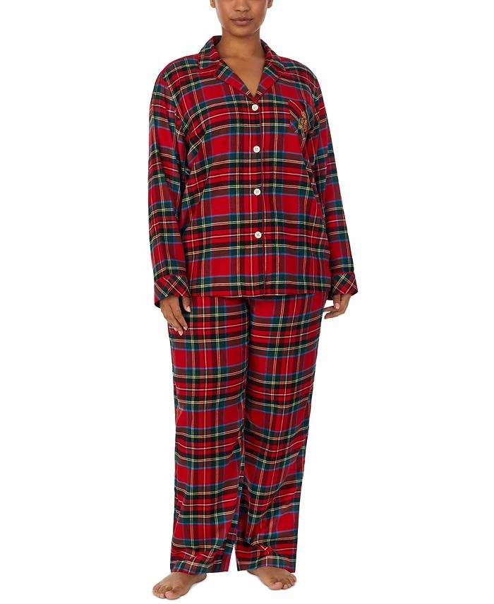 Lauren Ralph Lauren Plus Size Plaid Notched-Collar Pajamas Set 1 Lauren Ralph Lauren Plus Size Plaid Notched-Collar Pajamas Set