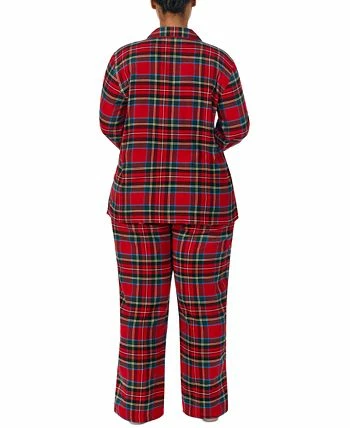 Lauren Ralph Lauren Plus Size Plaid Notched-Collar Pajamas Set 2 Lauren Ralph Lauren Plus Size Plaid Notched-Collar Pajamas Set - Image 2