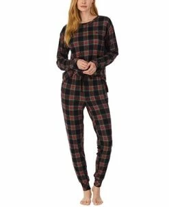 Lauren Ralph Lauren Women's Long-Sleeve Plaid Pajamas Set -White Mark Shop 22914057 fpx