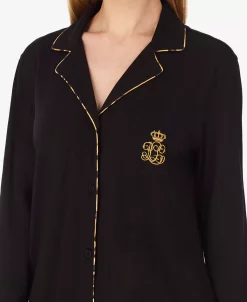 Lauren Ralph Lauren Women's Notched-Collar Pajamas Set -White Mark Shop 22914116 fpx