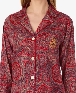 Lauren Ralph Lauren Women's Printed Sateen Pajamas Set 9 Lauren Ralph Lauren Women's Printed Sateen Pajamas Set -White Mark Shop 22914147 fpx