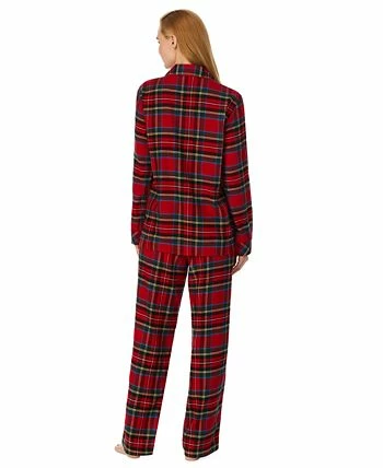 Lauren Ralph Lauren Petite Plaid Notched-Collar Pajamas Set 2 Lauren Ralph Lauren Petite Plaid Notched-Collar Pajamas Set - Image 2