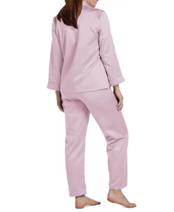Miss Elaine Petite Notched-Collar Pajamas Set -White Mark Shop 22914755 fpx