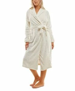 Jaclyn Intimates Roudelain Women's Deluxe Touch Shawl-Collar Belted Robe 14 Jaclyn Intimates Roudelain Women's Deluxe Touch Shawl-Collar Belted Robe -White Mark Shop 22916095 fpx