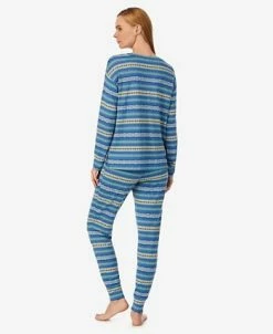 Alternative view of Lauren Ralph Lauren Women's Long Sleeve Crew Neck Jogger Pant Pajama Set 2 Pieces