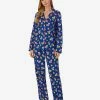 Lauren Ralph Lauren Women's Long Sleeve Notch Collar Long Pant Pajama Set 2 Pieces