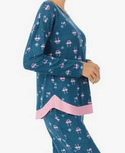 Ellen Tracy Women's Long Sleeve Crew Neck Pajamas Set 10 Ellen Tracy Women's Long Sleeve Crew Neck Pajamas Set -White Mark Shop 22942653 fpx