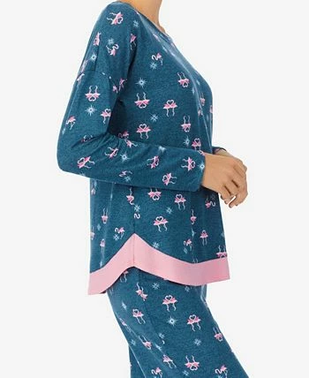Ellen Tracy Women's Long Sleeve Crew Neck Pajamas Set 3 Ellen Tracy Women's Long Sleeve Crew Neck Pajamas Set - Image 3
