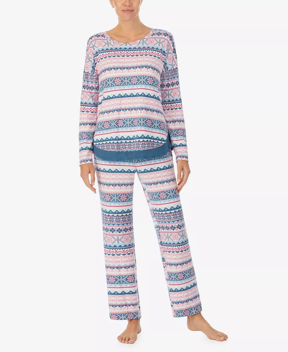 Ellen Tracy Women's Long Sleeve Crew Neck Pajama Set 4 Ellen Tracy Women's Long Sleeve Crew Neck Pajama Set - Image 4