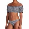 Kate Spade New York Women's Off-The-Shoulder Check-Print Bikini Top & Bottoms