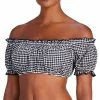 Kate Spade New York Women's Off-The-Shoulder Check-Print Bikini Top