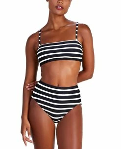 Kate Spade New York Women's Square Neck Bikini Top & High-Waist Bikini Bottoms