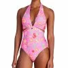 Kate Spade New York Women's Knot-Front Halter One-Piece Swimsuit