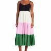 Kate Spade New York Women's Colorblocked Tiered Midi Dress Cover-Up
