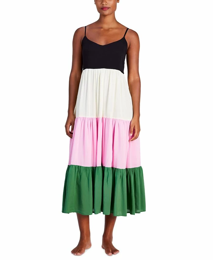 Kate Spade New York Women's Colorblocked Tiered Midi Dress Cover-Up 1 Kate Spade New York Women's Colorblocked Tiered Midi Dress Cover-Up