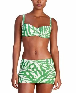 Kate Spade New York Women's Shirred Underwire Bikini Top & Skirt Overlay Bikini Bottoms