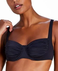 Kate Spade New York Women's Shirred Underwire Bikini Top