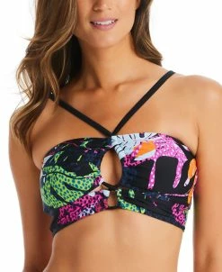 Bar III Women's Paradise Palms Printed Bandeau Bikini Top, Created For Macy's