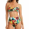 Bar III Tropical Dreams Twist-Front Bandeau Bikini Top & High Waist Bottoms, Created For Macy's