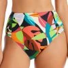 Bar III Women's Tropical Dreams Side-Shirred High-Waist Bikini Bottoms, Created For Macy's