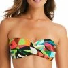 Bar III Women's Tropical Dreams Twist-Front Removable-Strap Bandeau Bikini Top, Created For Macy's