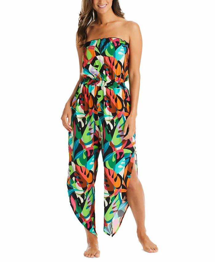 Bar III Women's Tropical Dreams Tube Top Cover-Up Jumpsuit, Created For Macy's 1 Bar III Women's Tropical Dreams Tube Top Cover-Up Jumpsuit, Created For Macy's